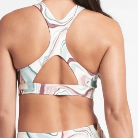 Athleta Ultimate Printed Sports Bra D-DD Marble Multi Womens XS NWT - Picture 2 of 8